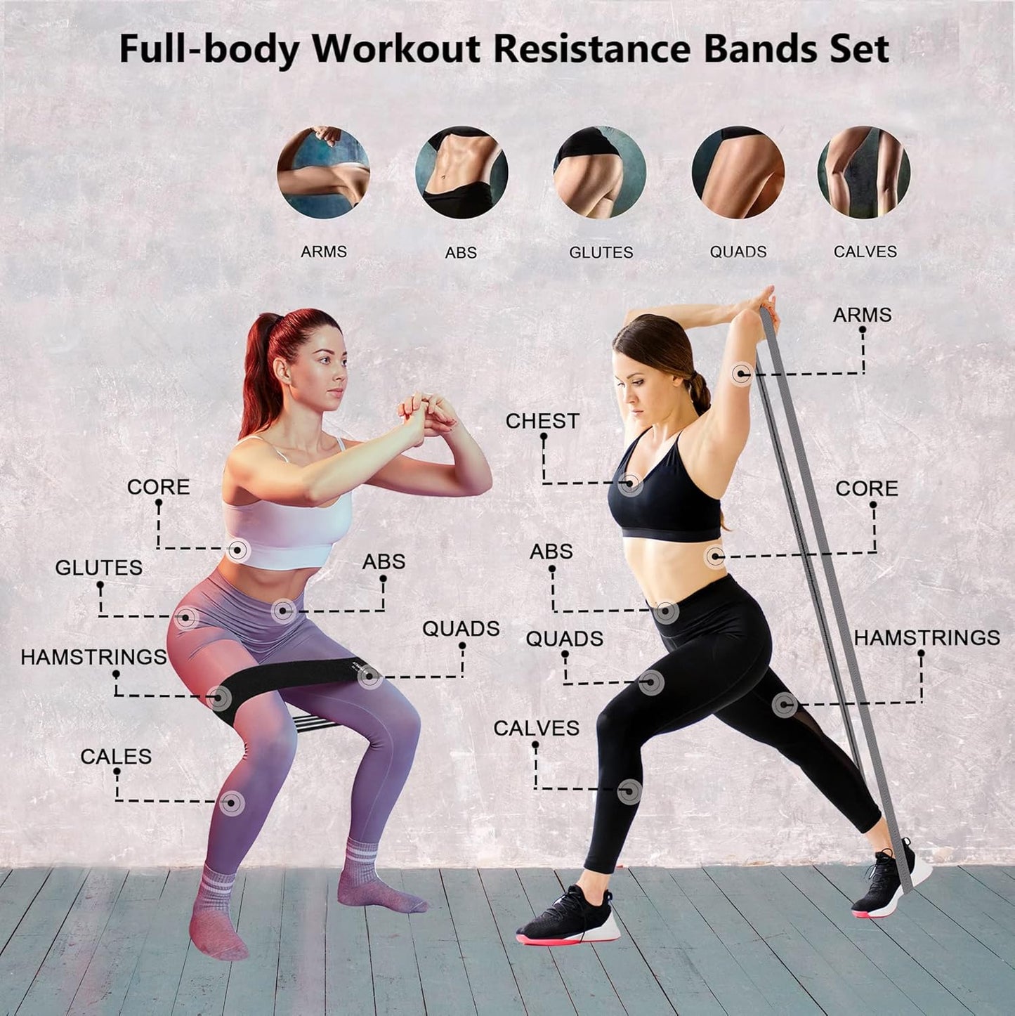 Fabric Resistance Bands for Working Out, 3 and 4 Levels Booty Bands Long Resistance Bands for Women and Men