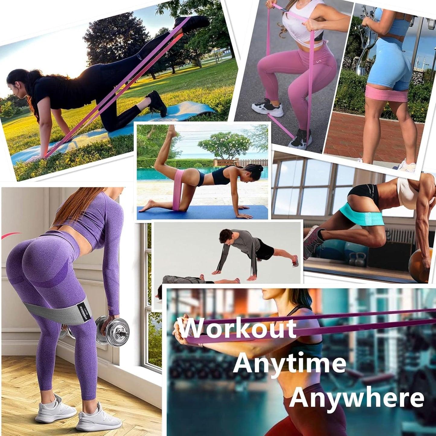 Fabric Resistance Bands for Working Out, 3 and 4 Levels Booty Bands Long Resistance Bands for Women and Men
