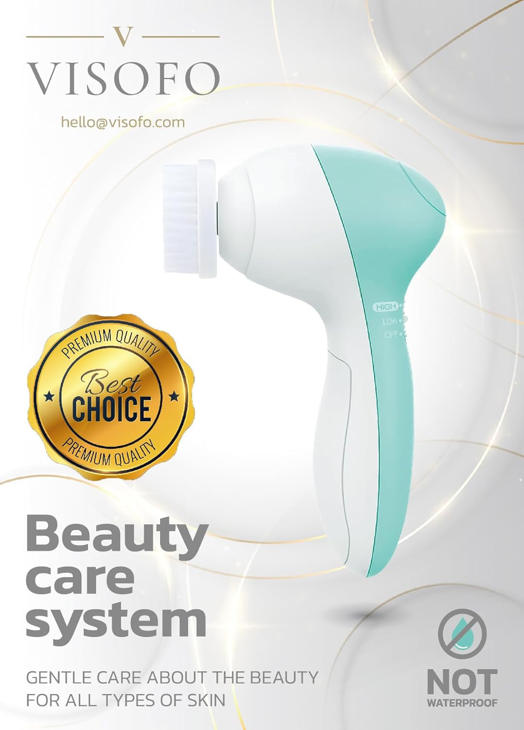 Face Scrubber | Facial Cleansing Brush Exfoliator Skin Care Product Including 7 Heads (Opal)