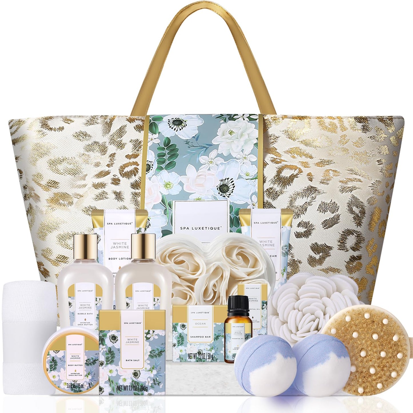 Spa Luxetique Spa Gift Baskets for Women - Gift Set for Women,15Pcs Luxury Relaxing Spa Kit with Bath Bombs, Birthday Gifts Body and Bath Set