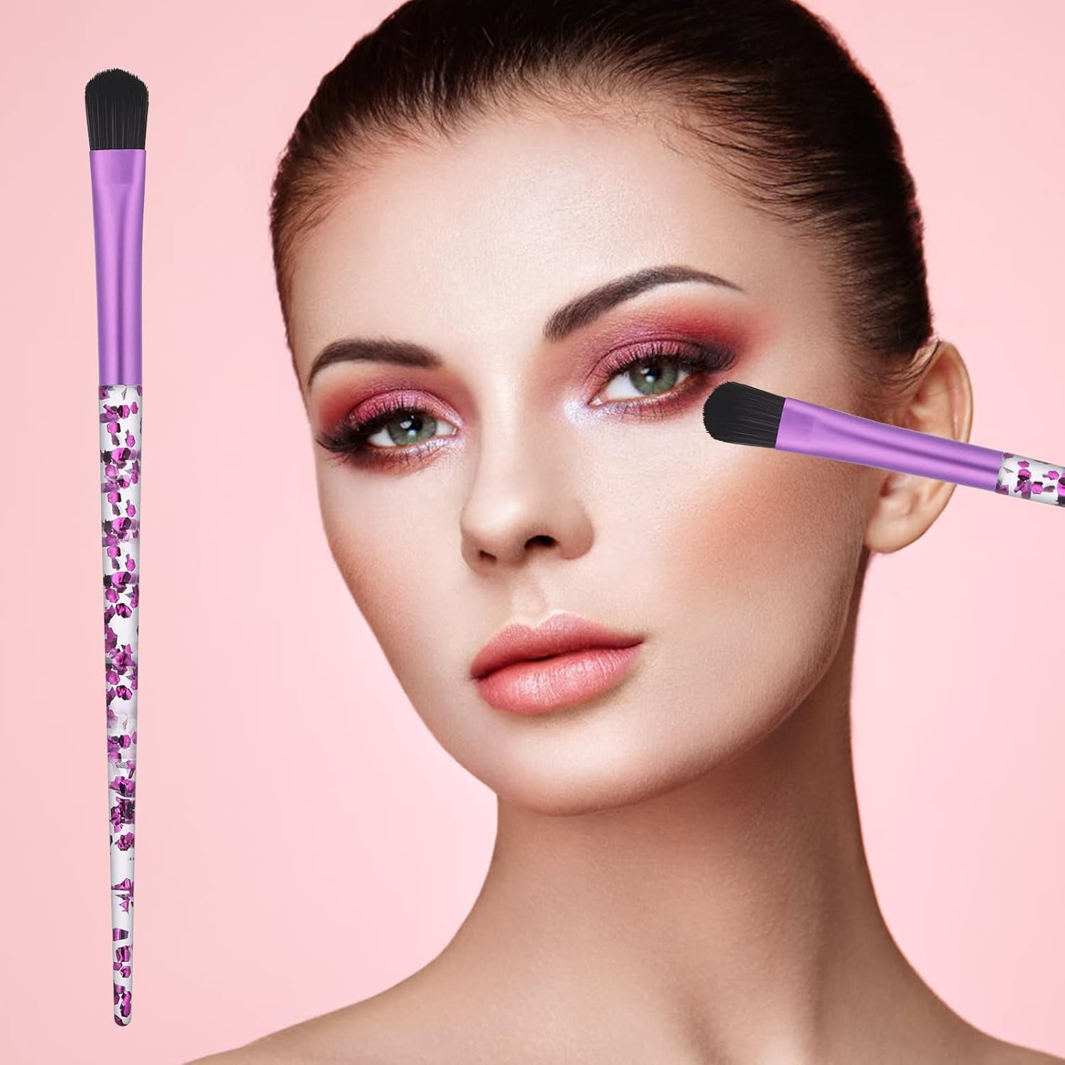 Eye Make up Brush Set Portable 4PCS Eyeshadow Brush Set Professional Blending Eyeshadow Lip Eye Makeup Brushes for Eyeshadow, Blending, Eyebrow Women Girls Makeup Tool Brush