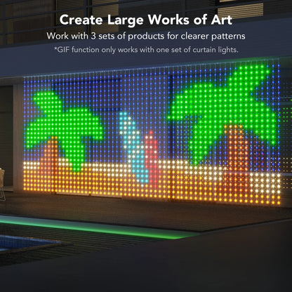 Netflix Indoor 4.92X4.92Ft DIY Mode RGBIC LED Curtain Lights