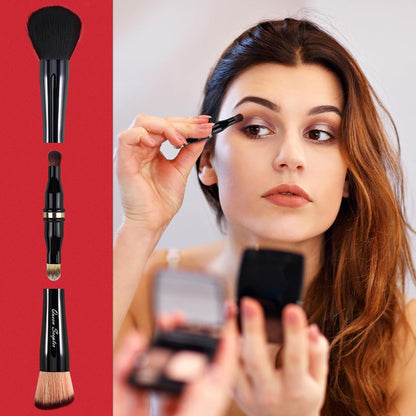 4 in 1 Professional Liquid Foundation Makeup Brush Set,Travel Makeup Set with Case, for Liquid,Cream,Powder