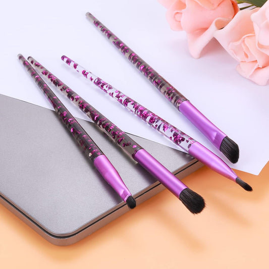 Eye Make up Brush Set Portable 4PCS Eyeshadow Brush Set Professional Blending Eyeshadow Lip Eye Makeup Brushes for Eyeshadow, Blending, Eyebrow Women Girls Makeup Tool Brush