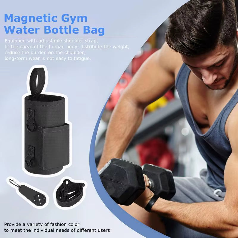 Portable Magnetic Water Bottle Bag Non Slip Magnetic Gym , Water Bottle Carrier Holder 
