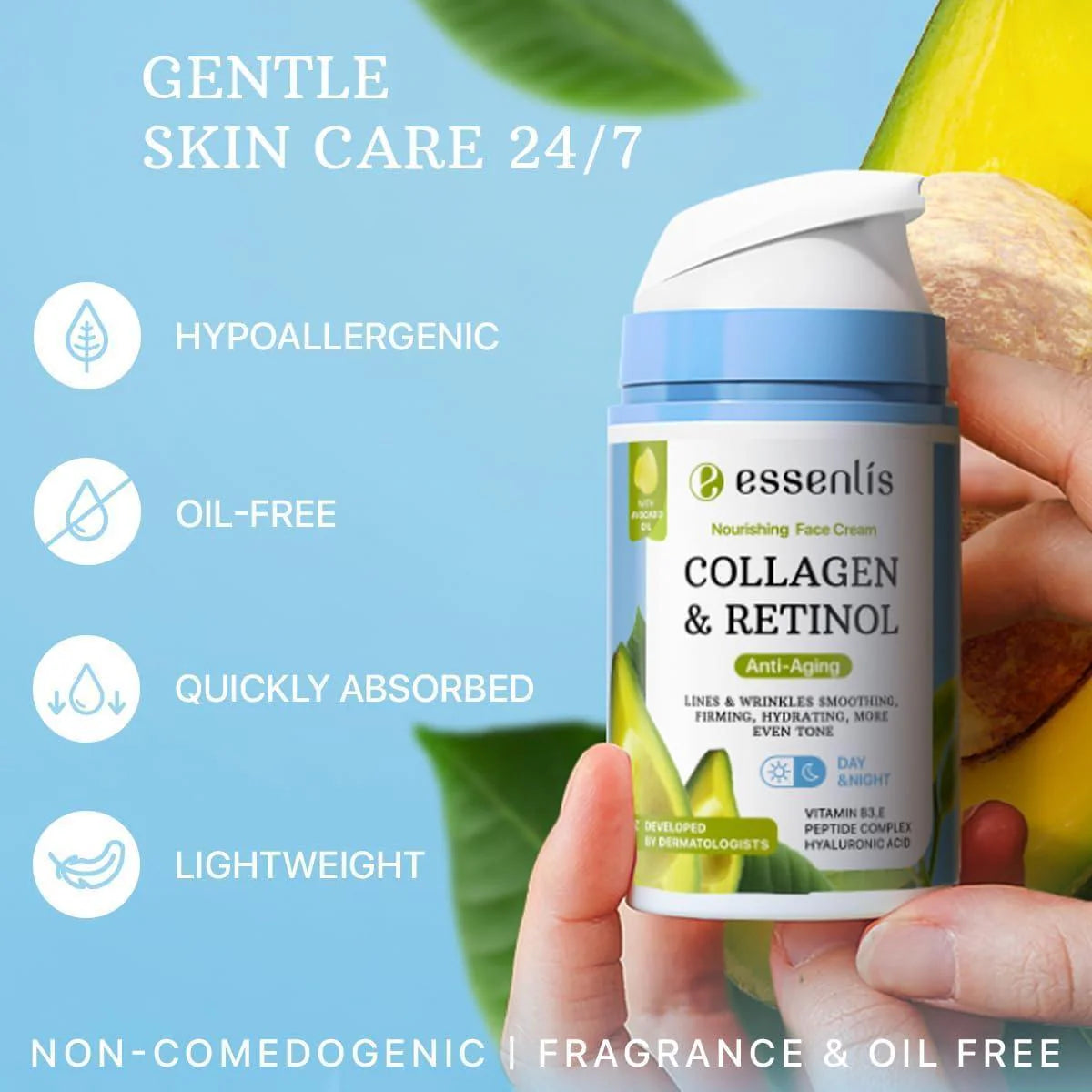 Face Moisturizer Collagen Cream anti Aging Face Cream with Retinol Hyaluronic