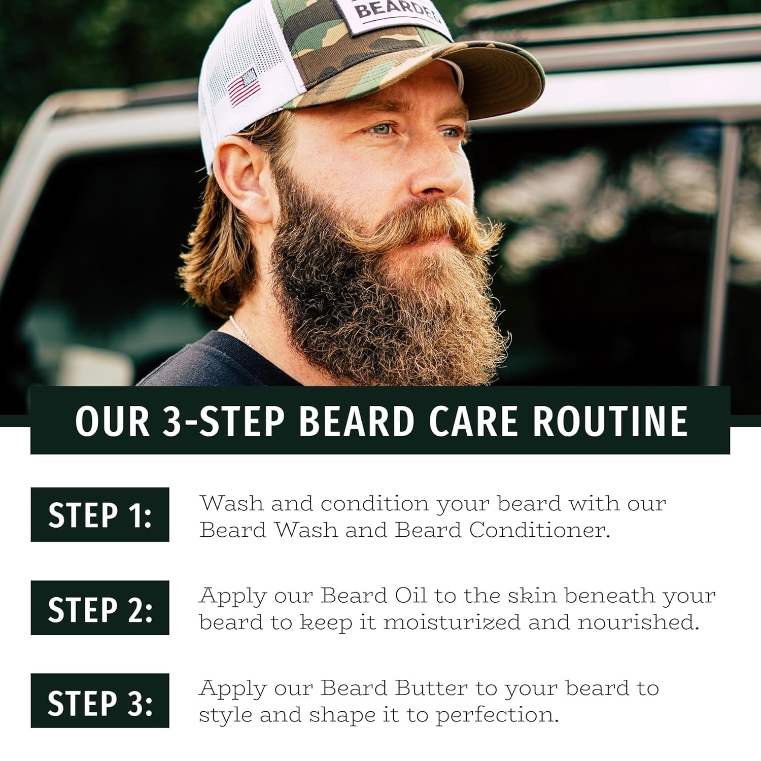Live Bearded Beard Oil, - Made in the USA - Hair and Skin Care for Men with Dry, Cedar, Vanilla