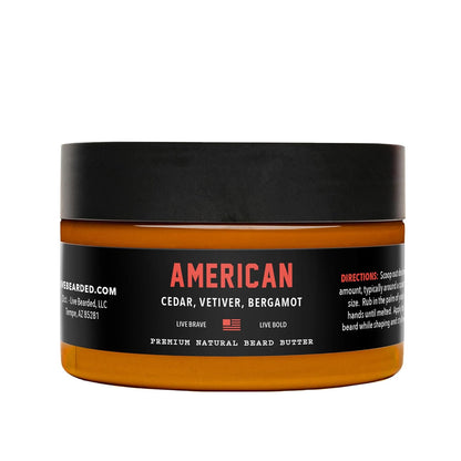 Live Bearded Beard Butter, 3 Fl Oz - Made in the USA - All-Natural | American Scent - Cedar, Vetiver, Bergamot