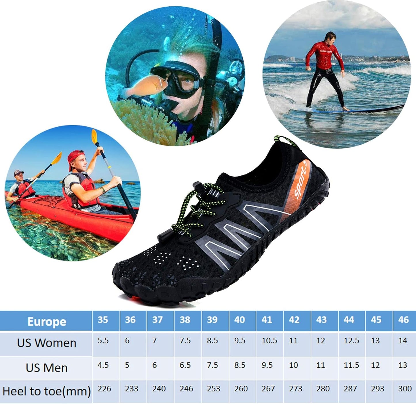 Men's and Women's Barefoot Water Shoes for Indoor/Outdoor Activities: Quick-Dry