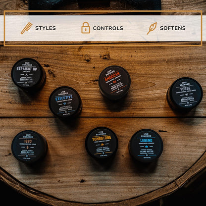 Live Bearded Beard Butter, 3 Fl Oz - Made in the USA - All-Natural | American Scent - Cedar, Vetiver, Bergamot