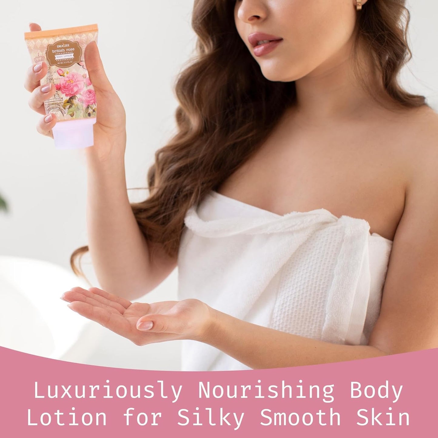 Luxury Spa Gifts for Women – 8 Pc Rose Scented Bath and Body Set with Bubble Bath, Lotion & More – Luxury Self Care Kit for Wife, Mom, Best Friend, Girlfriend, Anniversary Gift by Draizee