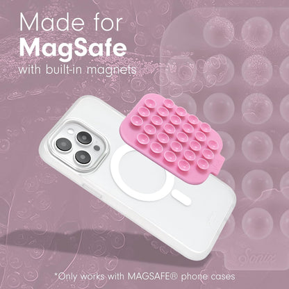 Sonix Magnetic Silicone Suction Cup Phone Mount for iPhone and any phone - MagSafe Compatible - Soft Light Pink