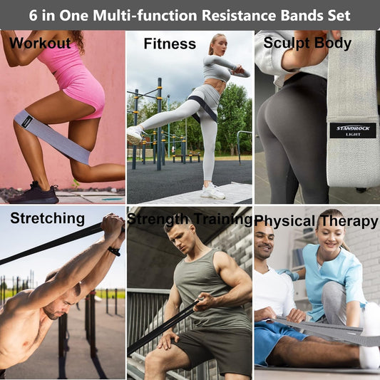 Fabric Resistance Bands for Working Out, 3 and 4 Levels Booty Bands Long Resistance Bands for Women and Men