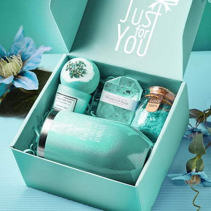Gifts for Mom, Women, Wife, Girlfriend, Sister, Best Friend, Her - Unique Halloween & Christmas Gifts - Gardenia Inspirational Self Care Spa Gift Basket Set, Thank You Gifts
