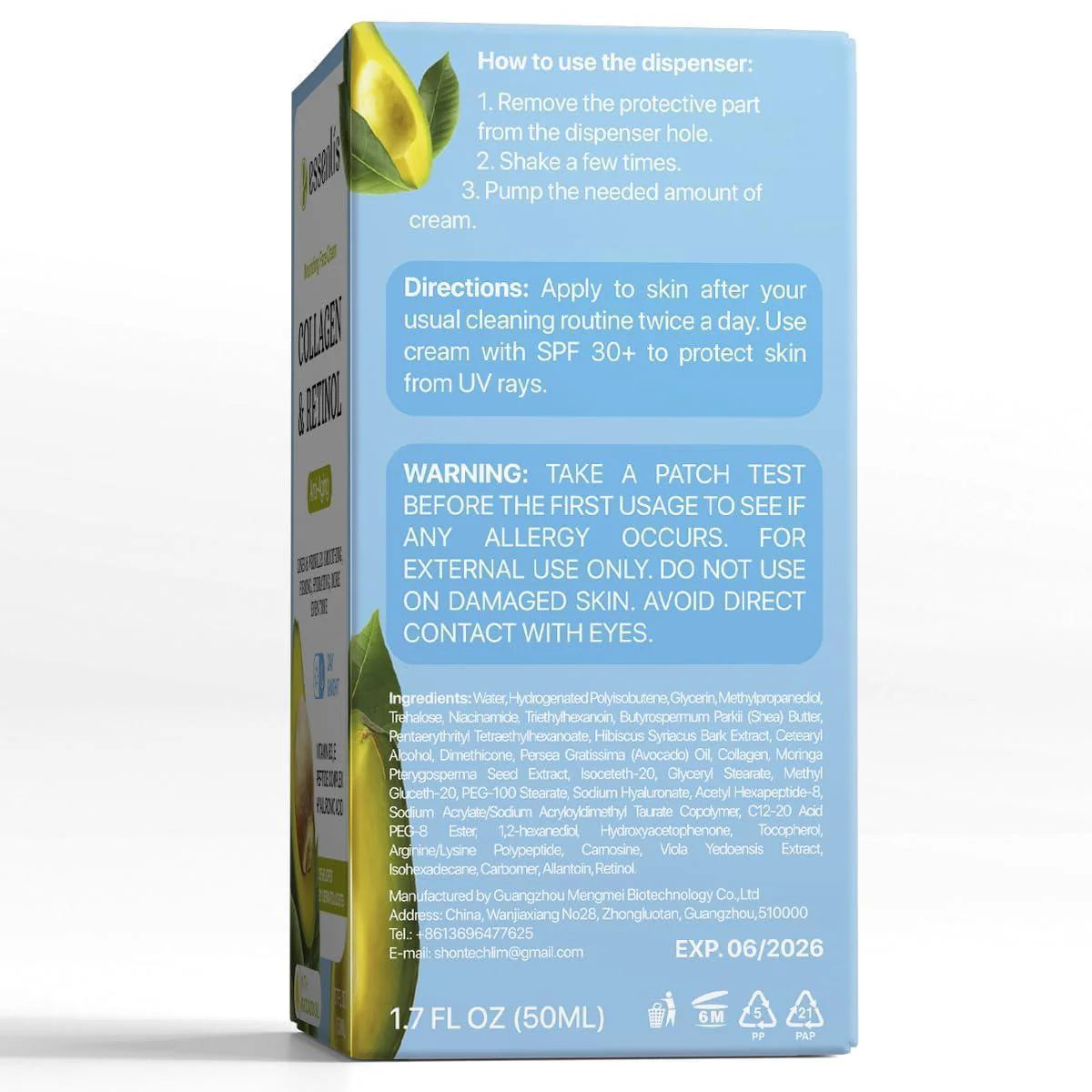 Face Moisturizer Collagen Cream anti Aging Face Cream with Retinol Hyaluronic