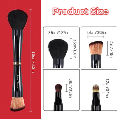 4 in 1 Professional Liquid Foundation Makeup Brush Set,Travel Makeup Set with Case, for Liquid,Cream,Powder