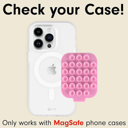 Sonix Magnetic Silicone Suction Cup Phone Mount for iPhone and any phone - MagSafe Compatible - Soft Light Pink