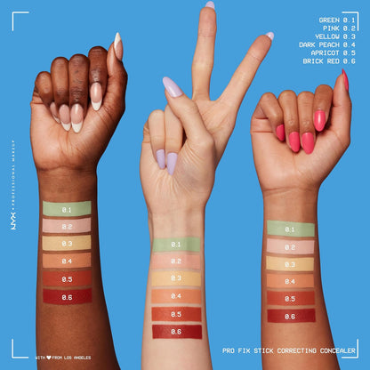  MAKEUP Pro Fix Stick Correcting Concealer, Buildable Medium Coverage Concealer Stick - Green