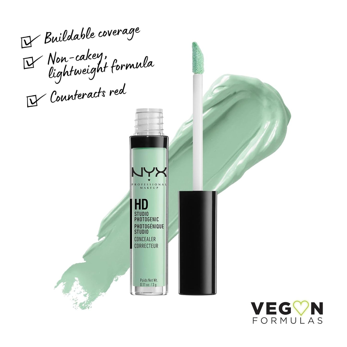 MAKEUP HD Studio Photogenic Concealer Wand, Medium Coverage - Green