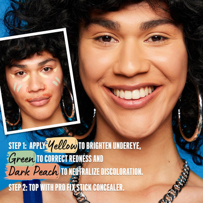  MAKEUP Pro Fix Stick Correcting Concealer, Buildable Medium Coverage Concealer Stick - Green