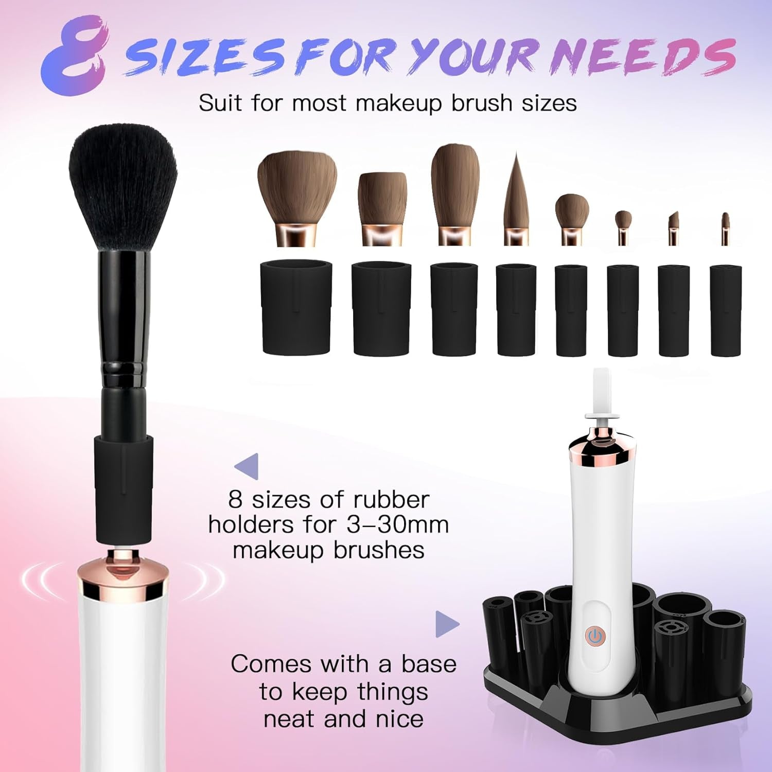 Makeup Brush Cleaner Machine - Super Fast Makeup Brush Cleaner and Dryer - Automatic Brush Cleaner Tool Suit for Most Makeup Brush Sizes