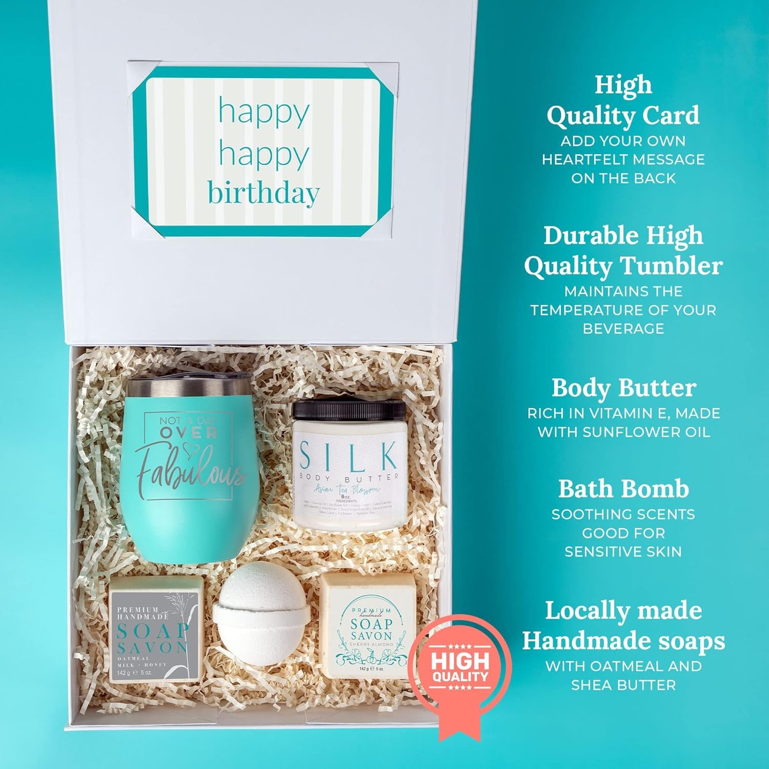 Sodilly Happy Birthday Box for Women - Unique Gifts , Gift Baskets , Birthday Gifts for Sister, Birthday Gift Set for Women Daughter Ideas